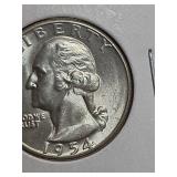 1954-S Washington silver quarter