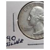 1961 Washington silver quarter