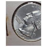 1962 Washington silver quarter