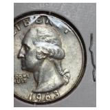 1963-D Washington silver quarter