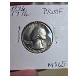 1976 MS65 Washington Bicentennial Proof quarter