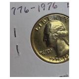 1976 Washington Bicentennial rare Gold plated quarter