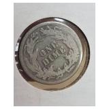 1911 Barber silver dime