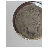 1912 Barber silver dime