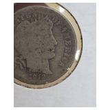 1912 Barber silver dime