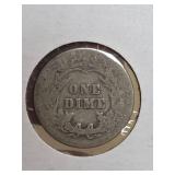1912 Barber silver dime