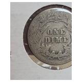 1912 Barber silver dime