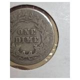 1912 Barber silver dime