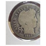 1913 Barber silver dime