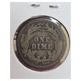 1913 Barber silver dime