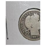 1914-D Barber silver dime