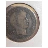 1916 Barber silver dime