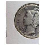 1931 Mercury silver dime