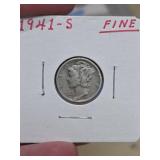 1941-S Mercury silver dime