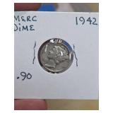 1942 Mercury silver dime