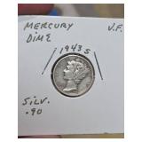 1943-S Mercury silver dime