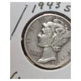 1943-S Mercury silver dime