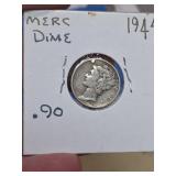 1944 Mercury silver dime
