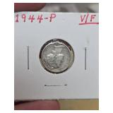 1944-P Mercury silver dime