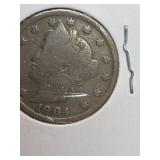 1904 Barber V nickle