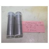 Lot of 2 rolls of Jefferson 1938-1942 and 1946-1959 nickles