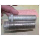 Lot of 2 rolls of Jefferson 1938-1942 and 1946-1959 nickles