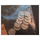 Lot of 12 Roosevelt silver dimes