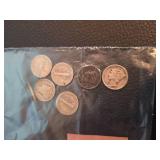 Lot of 6 Mercury silver dimes