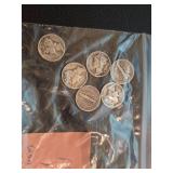Lot of 6 Mercury silver dimes