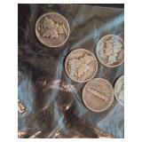 Lot of 6 Mercury silver dimes