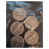 Lot of 6 Mercury silver dimes