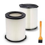 Replacement VF4000 Cartridge Filter for Ridgid 72947 Wet/Dry 5-20 Gallons and Larger 6 to 9 Gallons Husky Vacuum Cleaners WD0671 WD5500 RV2400A RV2600B WD09450 WD06700, 2-Pack