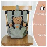 Foldable Portable High Chair for Babies & Toddlers - Compact Travel Harness Seat with Adjustable Straps, Safety Baby Travel Essential for 6 Months-3 Years Old