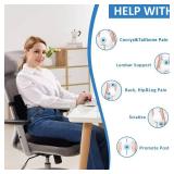 SAIREIDER Seat Cushion and Lumbar Support Pillow for Office Chair, Memory Foam Car Seat Cushions Back Support Pillows, Help Relieve Pain of Back, Lumbar, Tailbone and Sciatic Nerve Black