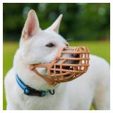 Baskerville Classic Basket Muzzle - Dog can Pant and Drink, Prevents Biting and Food Waste Scavenging, Strong TPR, Breathable Dog Training Muzzle for Long Nosed Medium to Large Dogs (Size 8)