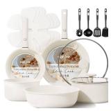 CAROTE 17pcs Pots and Pans Set, Nonstick Cookware Set Detachable Handle, Induction Kitchen Cookware Sets Non Stick with Removable Handle, RV Cookware Set, Oven Safe