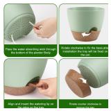 QRRICA Plant Pots 10/9/8/7.5/7 Inch Self Watering Pots, Set of 5 Plastic Planters with Drainage Holes and Saucers,Plastic Flower Pots,Nursery Planting Pot for Indoor Out Door Plants Green