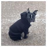 LifeWheel Dog Hoodie, Pet Jumpsuit Sweatshirt with Buttons, Clothes, Cold Weather Coats, Pajamas, Winter Warm Cotton Puppy 4 Legs for Small Dogs Cats Boy Girl, Black + Grey