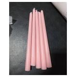 Homeology 5 PK 10 Classic Taper Candles, Blush Pink, 7-8 Hours Long Burning, Unscented Tall Candlesticks