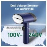 KEENSTAR Travel Steamer for Garments with Dual Voltage for Worldwide Use, 120V/220V Foldable Handheld Fabric Wrinkle Remover,15s Fast Heat-up, 1200W Horizontal & Vertical Steaming