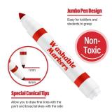 Janlaugh BulkPcs Red Washable Markers Bulk Coloring Broad Line Markers for Kids Red Conical Tip Drawing Pen for Christmas, School Supplies, Travel Art Baby Shower Gender Reveal Party Supplies, Ages 6+