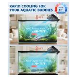BAOSHISHAN Aquarium Chiller Fan, Powerful Fish Tank Cooler with Adjustable 5 Speed Controller 5 Timer Setting, 180° Rotation Aquarium Cooler Fan Quiet for Tank Home Office