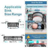 iSPECLE Expandable in Sink Dish Drying Rack - Adjustable Capacity Over The Sink Dish Drainer Drying Rack with Cup Holder for Kitchen, 12.4-17.1 L x 14.2 W, Black