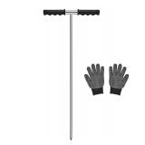 GADFISH Stainless Steel Soil Probe Rod,32-48 Inch Hight Adjustable Ground Rod Tool with T-Handle for Locating Septic Tanks,Underground Pipes,Water Lines,Graves and Gopher Runs