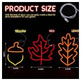 ROCEEI 3 Pcs 2025 Thanksgiving Neon Sign Fall Window Lights Autumn Decor Maple Leaf Acorn Neon LED Lights Thanksgiving USB Wall Bar Living Room Decoration for Autumn Party Holiday Bedroom Gifts