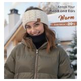 Sofier Winter Headbands for Women Knit Ear Warmers Soft Fuzzy Fleece Lined Cold Weather Ear Muffs Christmas Stocking Stuffers Gifts