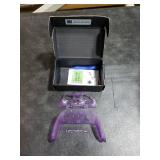 eXtremeRate Top Bottom Decorative Trim Shell Compatible with ps5 Edge Controller DIY Replacement Front Back Clip Shell, Custom Clear Atomic Purple Plates Cover Compatible with ps5 Edge Controller