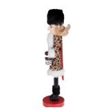 Clever Creations Leopard Print Female Shopper 15 Inch Traditional Wooden Nutcracker, Festive Christmas Decor for Shelves and Tables