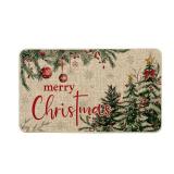 Artoid Mode Holly Tree Ornament Merry Christmas Doormat, Winter Low-Profile Switch Rug Home Decor Door Mat Floor Mat for Outdoor Indoor 17x29 Inch