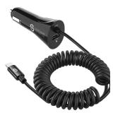 Syncwire iPhone Car Charger - Upgrade [Apple MFi Certified] 4.8A/24W Car Charging Adapter with Built-in Coiled Lightning Cable for Apple iPhone 14/13/12/11/Xs/XS Max/XR/X/8/7/6 Plus, iPad & More